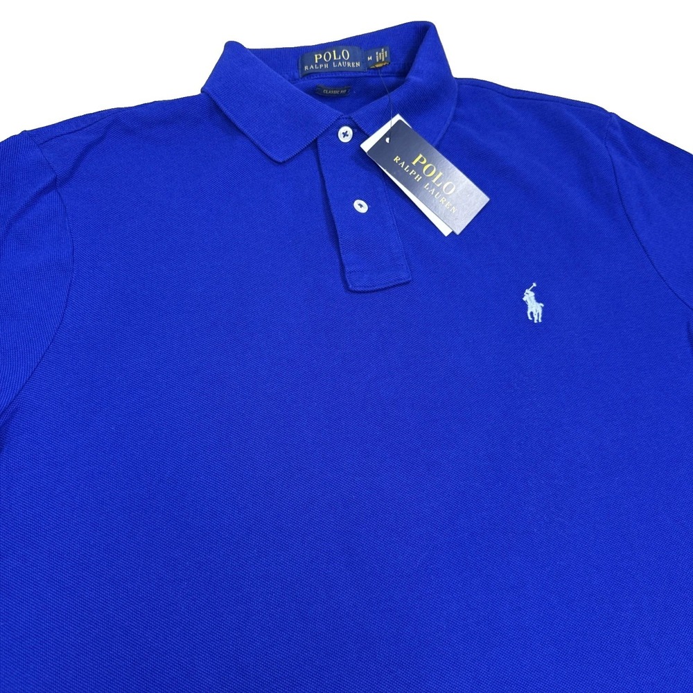 Polo Ralph Lauren Polo Shirt Men's Medium Blue Classic Fit Preppy Pony Logo NWT